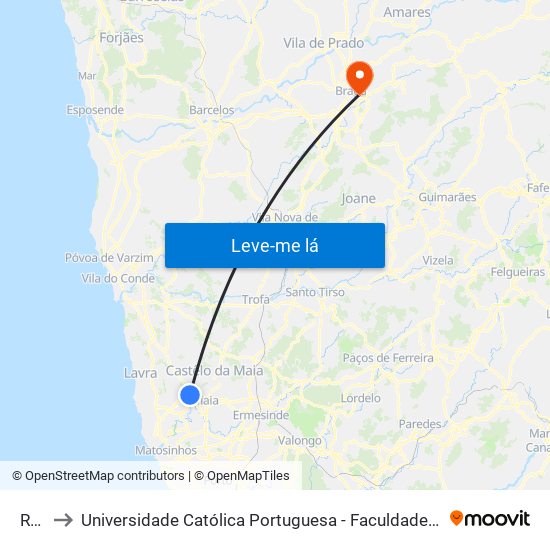 Real to Universidade Católica Portuguesa - Faculdade de Teologia map