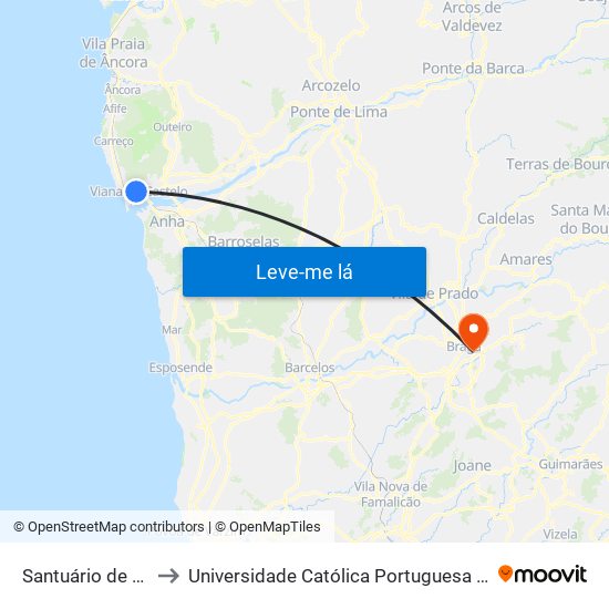 Santuário de Santa Luzia to Universidade Católica Portuguesa - Faculdade de Teologia map
