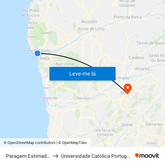 Paragem Estimada - Rua Grande, 14 to Universidade Católica Portuguesa - Faculdade de Teologia map