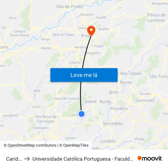 Carides I to Universidade Católica Portuguesa - Faculdade de Teologia map