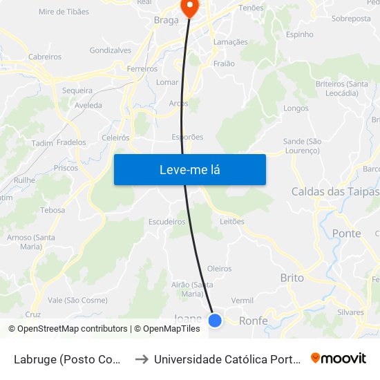 Labruge (Posto Combustível) | Monte do Rio to Universidade Católica Portuguesa - Faculdade de Teologia map