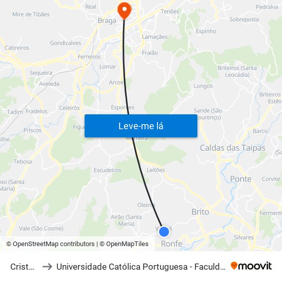 Cristo Rei to Universidade Católica Portuguesa - Faculdade de Teologia map