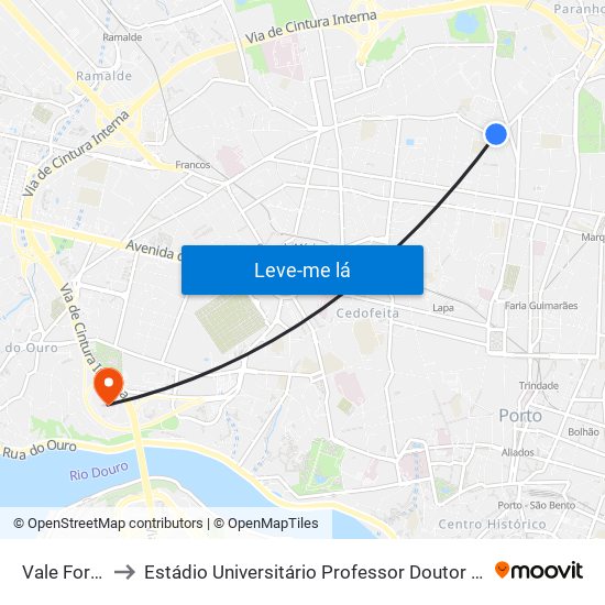 Vale Formoso to Estádio Universitário Professor Doutor Jayme Rios Souza map