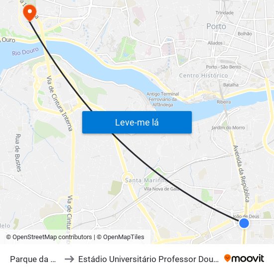 Parque da República to Estádio Universitário Professor Doutor Jayme Rios Souza map