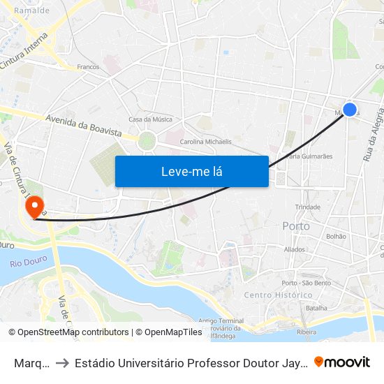 Marquês to Estádio Universitário Professor Doutor Jayme Rios Souza map