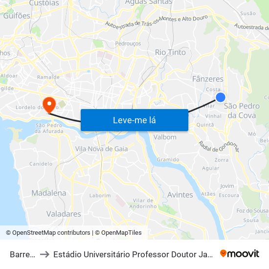 Barreiros to Estádio Universitário Professor Doutor Jayme Rios Souza map