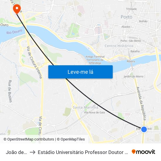João de Deus to Estádio Universitário Professor Doutor Jayme Rios Souza map