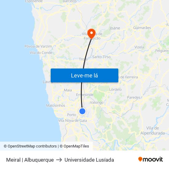 Meiral | Albuquerque to Universidade Lusíada map
