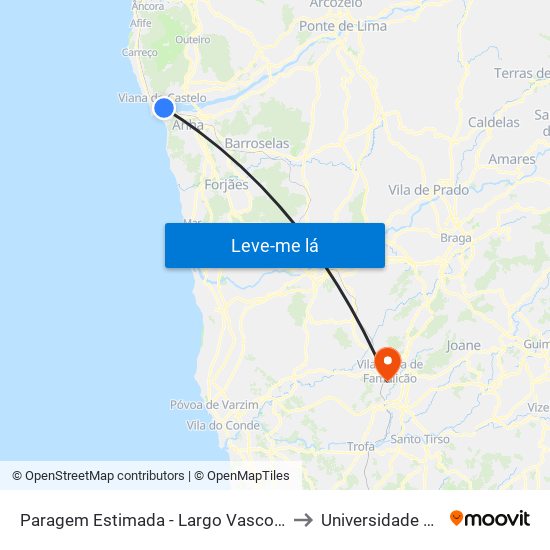 Paragem Estimada - Largo Vasco da Gama, 24 to Universidade Lusíada map