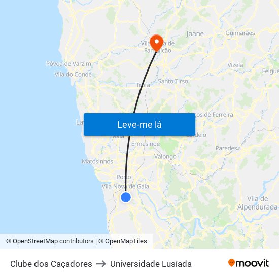 Clube dos Caçadores to Universidade Lusíada map