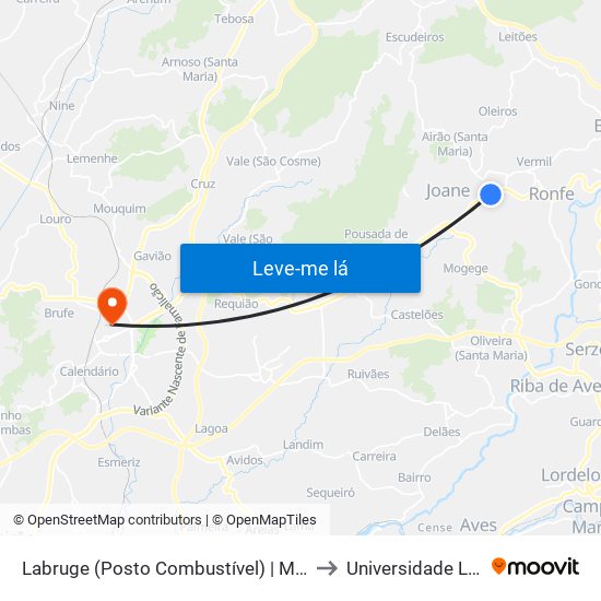 Labruge (Posto Combustível) | Monte do Rio to Universidade Lusíada map