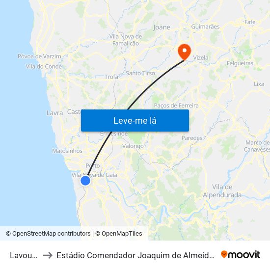 Lavouras to Estádio Comendador Joaquim de Almeida Freitas map