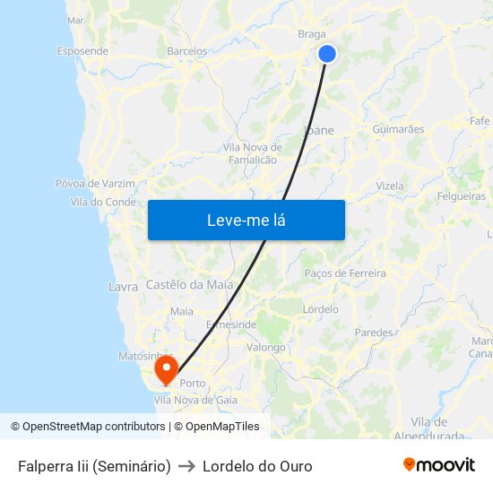 Falperra Iii (Seminário) to Lordelo do Ouro map