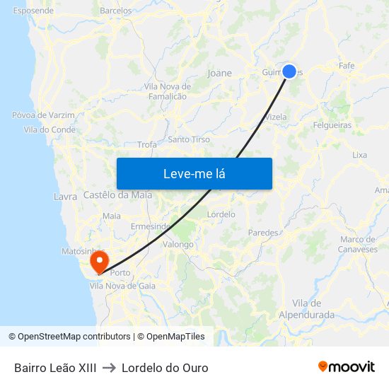 Bairro Leão XIII to Lordelo do Ouro map