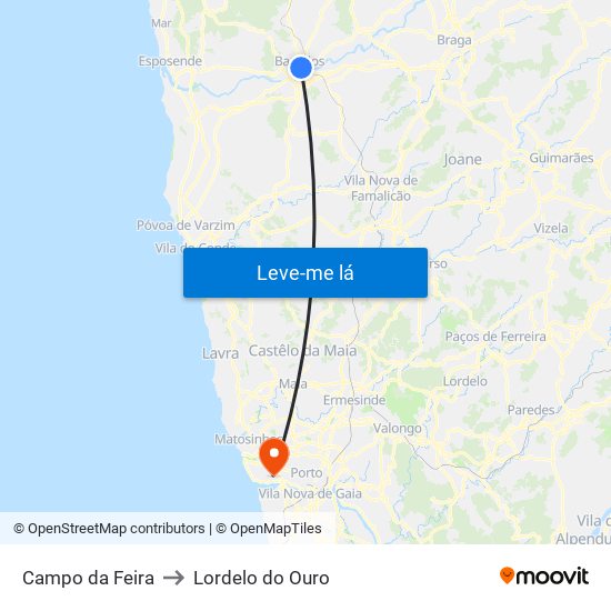 Campo da Feira to Lordelo do Ouro map