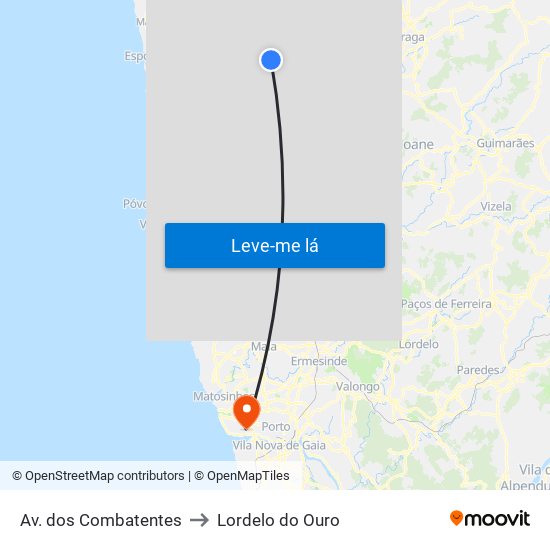 Av. dos Combatentes to Lordelo do Ouro map