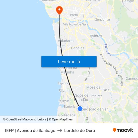 IEFP to Lordelo do Ouro map