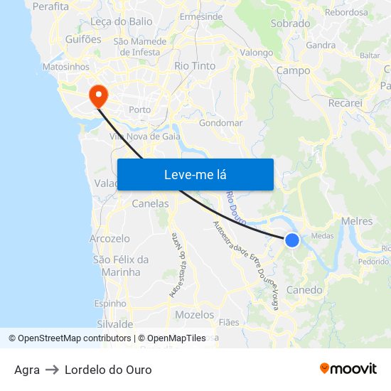 Agra to Lordelo do Ouro map