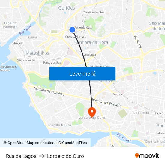 Rua da Lagoa to Lordelo do Ouro map