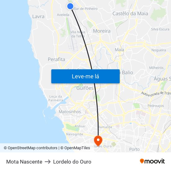 Mota Nascente to Lordelo do Ouro map