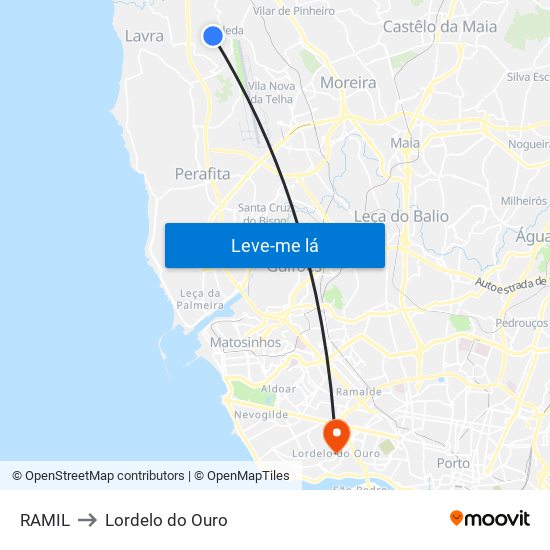 RAMIL to Lordelo do Ouro map