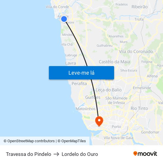 Travessa do Pindelo to Lordelo do Ouro map