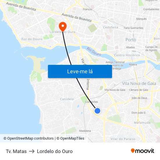 Tv. Matas to Lordelo do Ouro map