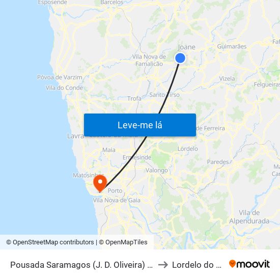 Pousada Saramagos (J. D. Oliveira) | Riopele to Lordelo do Ouro map