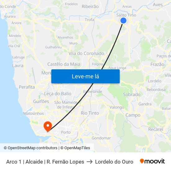Arco 1 | Alcaide | R. Fernão Lopes to Lordelo do Ouro map