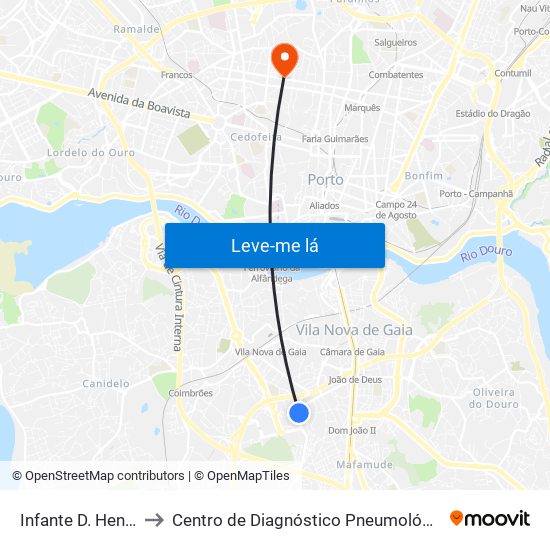 Infante D. Henrique to Centro de Diagnóstico Pneumológico (Bcg) map