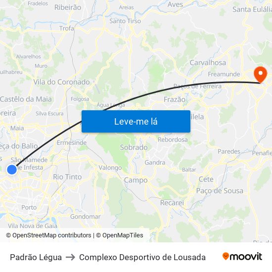 Padrão Légua to Complexo Desportivo de Lousada map