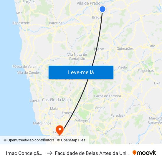Imac Conceição Vi (Junta) to Faculdade de Belas Artes da Universidade do Porto map