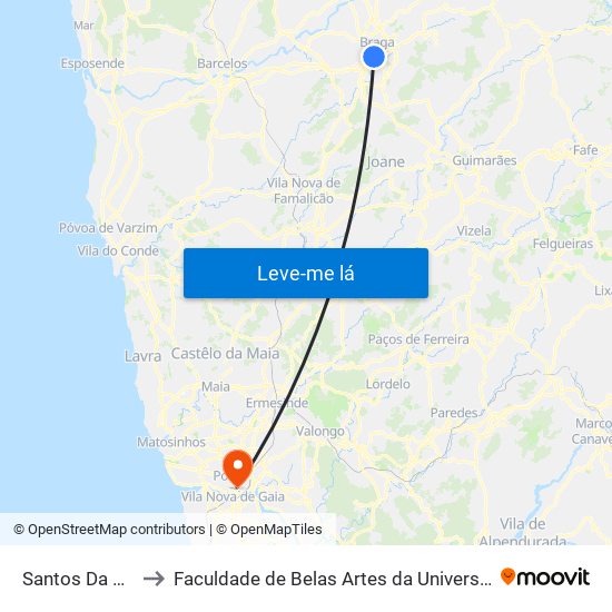 Santos Da Cunha I to Faculdade de Belas Artes da Universidade do Porto map