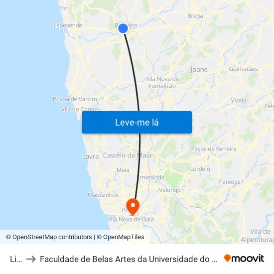 Lidl to Faculdade de Belas Artes da Universidade do Porto map