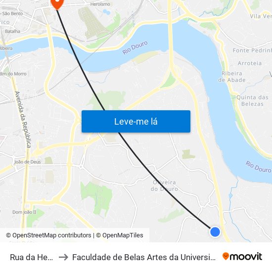 Rua da Herdade to Faculdade de Belas Artes da Universidade do Porto map