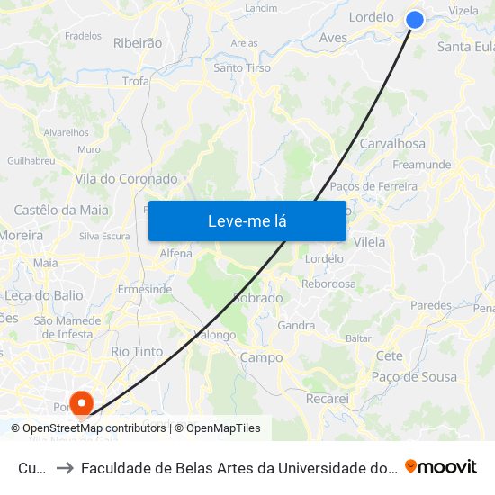 Cuca to Faculdade de Belas Artes da Universidade do Porto map