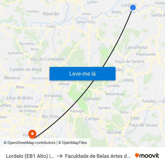 Lordelo (EB1 Alto) | Travessa do Alto to Faculdade de Belas Artes da Universidade do Porto map