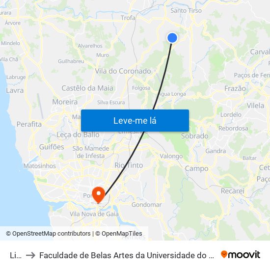 Lidl to Faculdade de Belas Artes da Universidade do Porto map