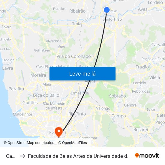 Casal to Faculdade de Belas Artes da Universidade do Porto map