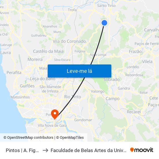 Pintos | A. Figueiredo 3 to Faculdade de Belas Artes da Universidade do Porto map