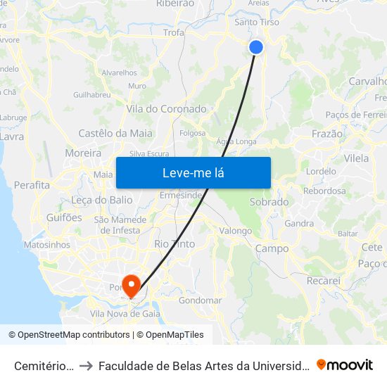 Cemitério SCC to Faculdade de Belas Artes da Universidade do Porto map