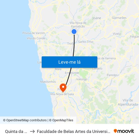 Quinta da Seara to Faculdade de Belas Artes da Universidade do Porto map