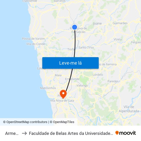 Armental to Faculdade de Belas Artes da Universidade do Porto map