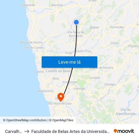 Carvalheira to Faculdade de Belas Artes da Universidade do Porto map