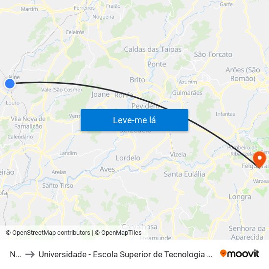 Nine to Universidade - Escola Superior de Tecnologia e Gestão de Felgueiras map