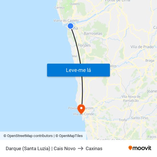 Darque (Santa Luzia) | Cais Novo to Caxinas map