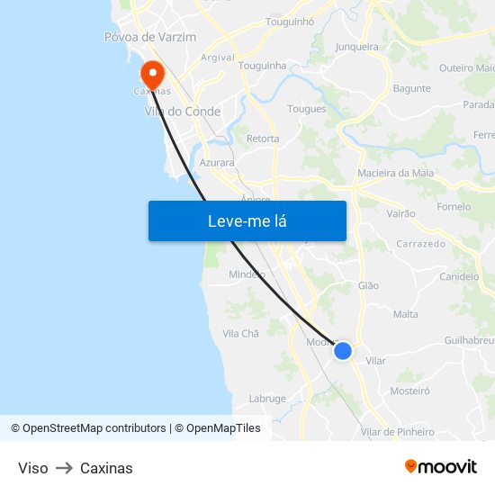 Viso to Caxinas map
