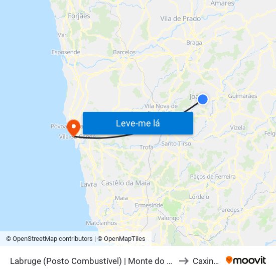 Labruge (Posto Combustível) | Monte do Rio to Caxinas map