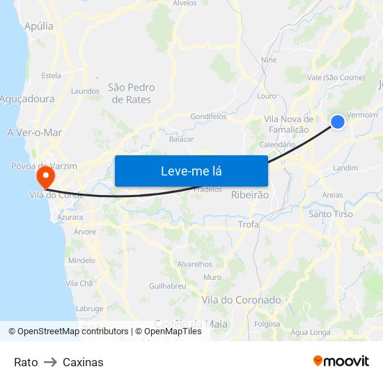 Rato to Caxinas map