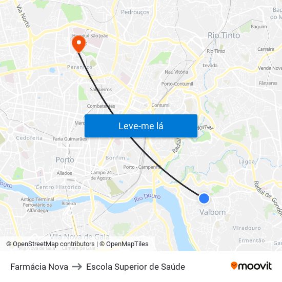 Farmácia Nova to Escola Superior de Saúde map
